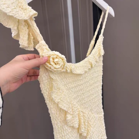 Cream Ruffled One-Shoulder Top - Picture 3 of 7